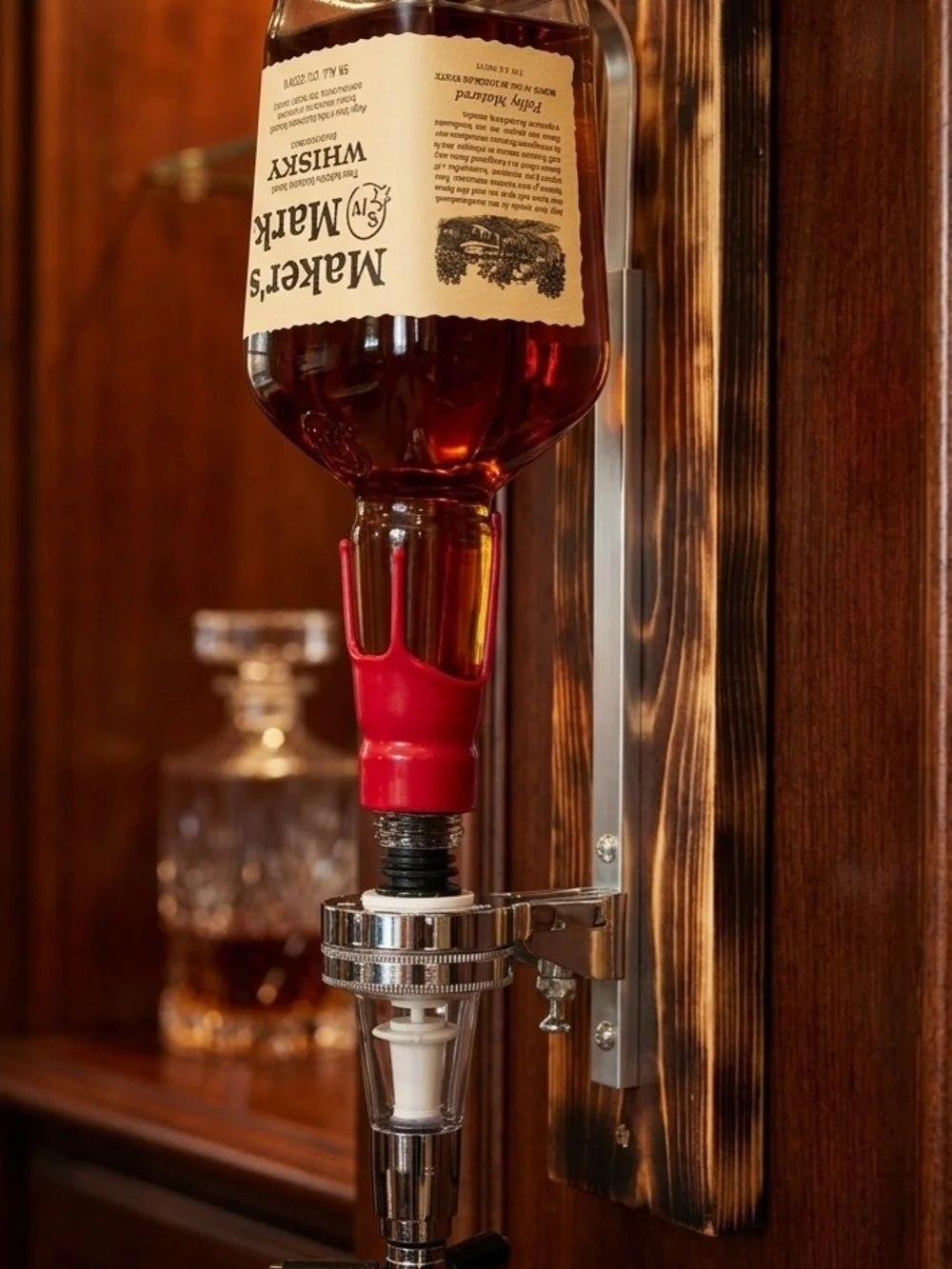 Red Wall-Mount Liquor Pourer